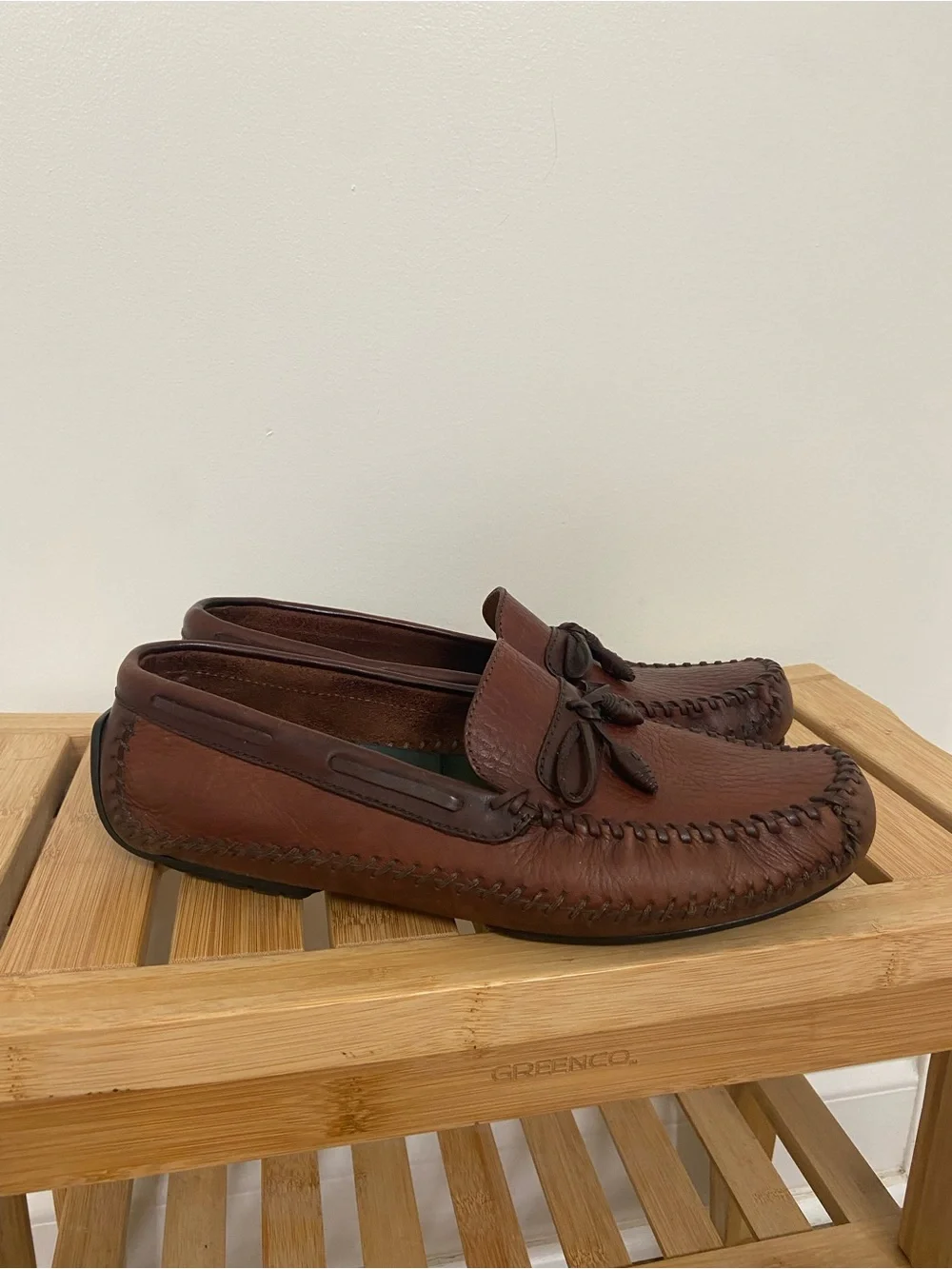 Vintage Y2K H.S. Trask Leather Driving Loafers Men’s 10M Brown Made Brazil